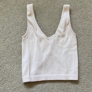 Cream White cropped tank top